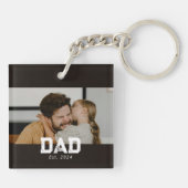 Dad Established Modern Bold Photo キーホルダー (裏面)