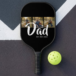 Dad Established Modern Bold Script Black 3 Photo ピックルボールラケット