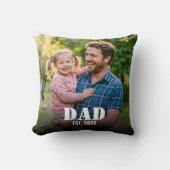 Dad Established Modern Bold Script Photo クッション (正面)