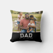 Dad Established Modern Bold White Photo クッション (正面)