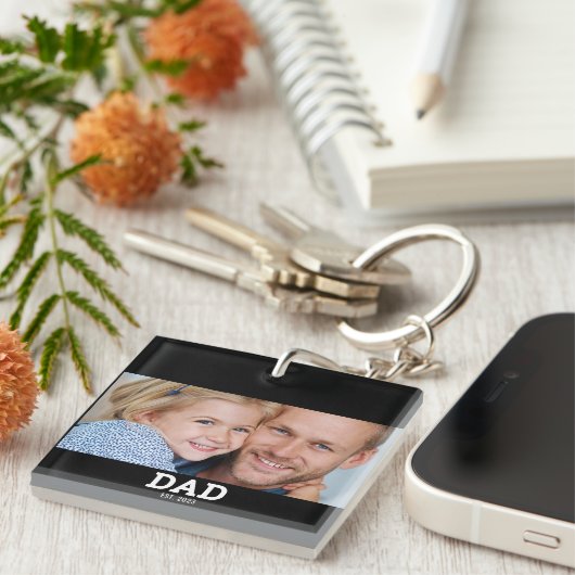 Dad Established Modern Photo キーホルダー (正面右)