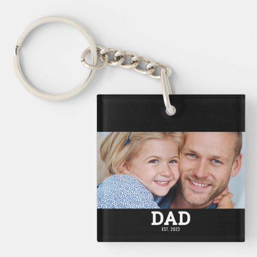 Dad Established Modern Photo キーホルダー (正面)