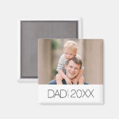 Dad Established Modern photo year design Magnet マグネット (正面/裏面)