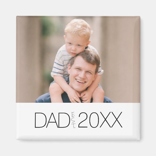 Dad Established Modern photo year design Magnet マグネット (正面)