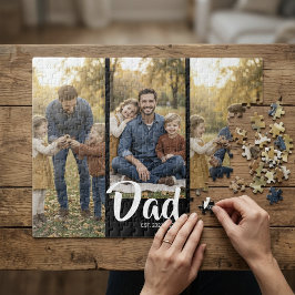 Dad Established Modern Script 3 Photo ジグソーパズル
