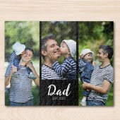 Dad Established Modern Script 3 Photo Jigsaw ジグソーパズル