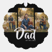 Dad Established Modern Script Black 3 Photo オーナメントカード (正面)