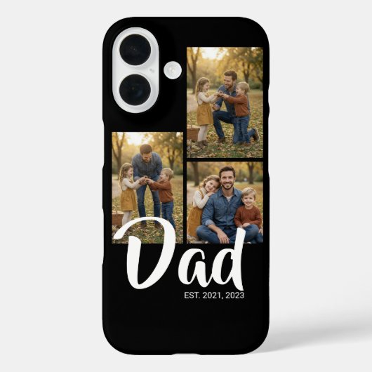 Dad Established Modern Script Black 3 Photo Case-Mate iPhoneケース (裏面)