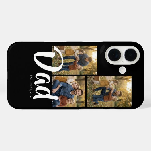 Dad Established Modern Script Black 3 Photo Case-Mate iPhoneケース (裏面 (横))