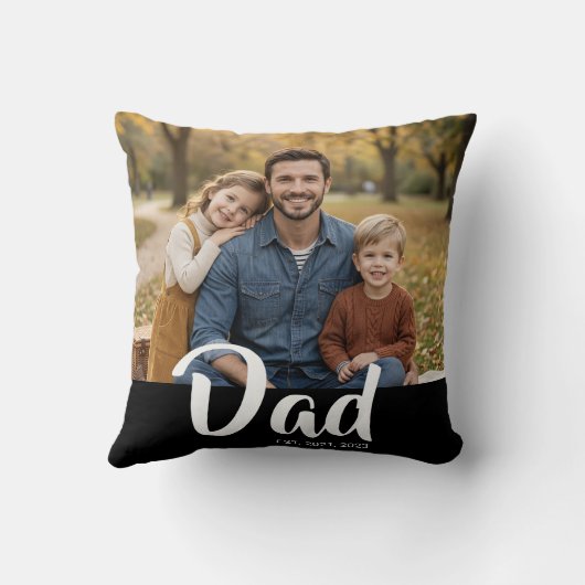 Dad Established Modern Script Photo クッション (裏面)