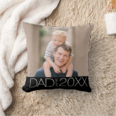 Dad Established Modern Script Photo  クッション (ブランケット)