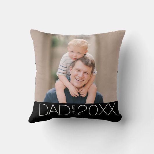 Dad Established Modern Script Photo  クッション (裏面)