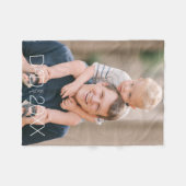 Dad Established Modern Script Photo  フリースブランケット (正面(横))