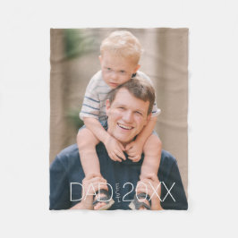 Dad Established Modern Script Photo  フリースブランケット