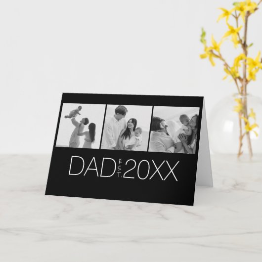 Dad Established Modern Three Photograph   カード (黄色い花)