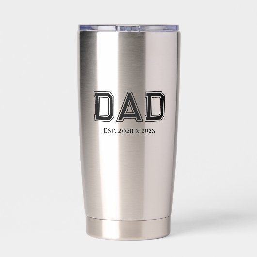 Dad Established Modern Typography New Dad Gift 保温保冷タンブラー (背面)