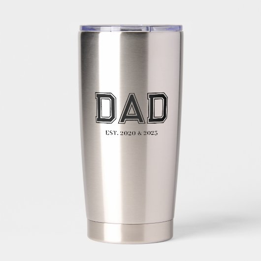 Dad Established Modern Typography New Dad Gift 保温保冷タンブラー (正面)