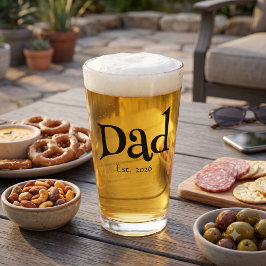 Dad Established New Dad フンフン テキスト ボールド シンプル ビール タンブラーグラス