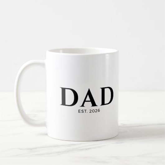 Dad Established New Dad Gift コーヒーマグカップ (左)