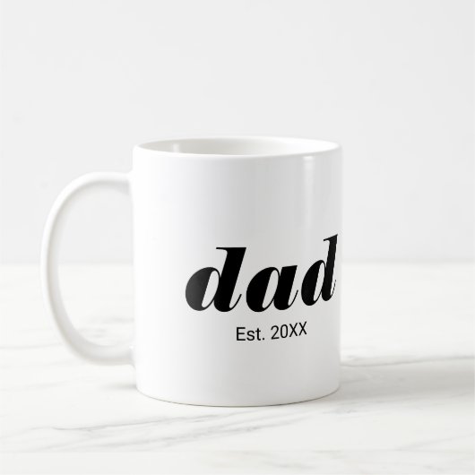 Dad Established New Dad Gift コーヒーマグカップ (左)
