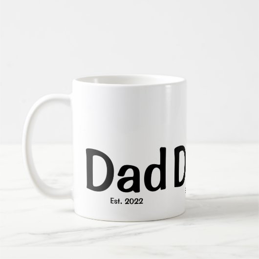 Dad Established New Dad Gift コーヒーマグカップ (左)