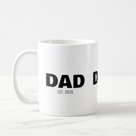 Dad Established New Dad Gift コーヒーマグカップ (左)