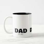 Dad Established New Dad Gift ツートーンマグカップ (左)