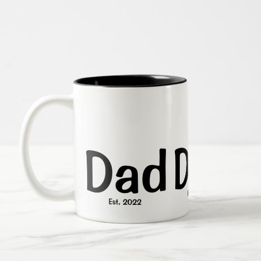 Dad  Established New Dad Gift  ツートーンマグカップ (左)