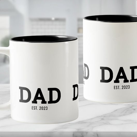Dad Established New Dad Gift ツートーンマグカップ