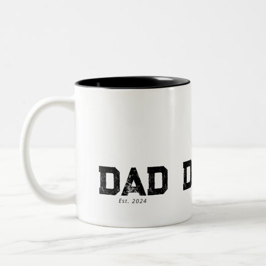 Dad Established New Dad Gift ツートーンマグカップ (左)