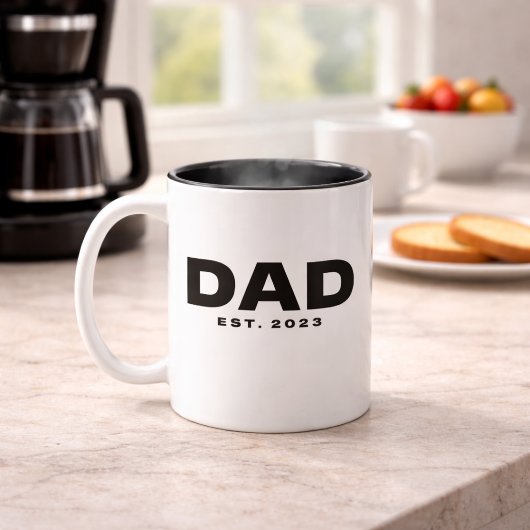 Dad Established New Dad Gift Mug ツートーンマグカップ