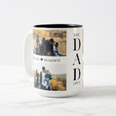 Dad Established Personalized Family Photo Collage ツートーンマグカップ (正面左)