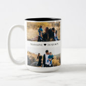 Dad Established Personalized Family Photo Collage ツートーンマグカップ (左)