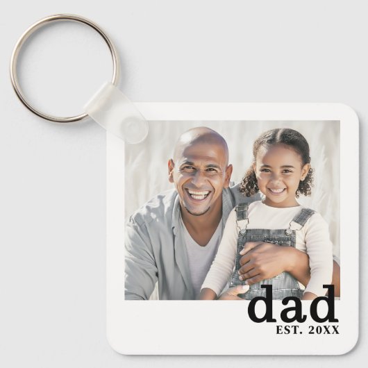 Dad Established Personalized Photo キーホルダー (正面)