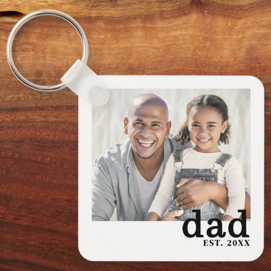Dad Established Personalized Photo キーホルダー (正面)