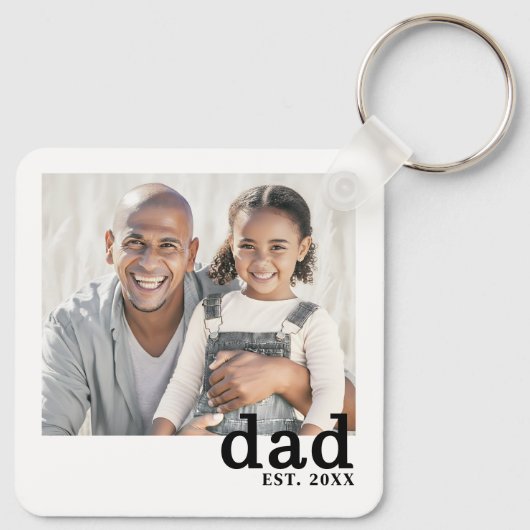Dad Established Personalized Photo キーホルダー (裏面)