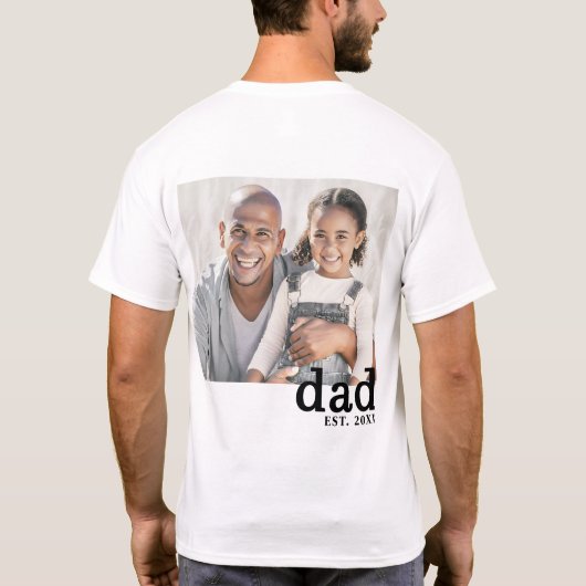 Dad Established Personalized Photo Tシャツ (裏面)