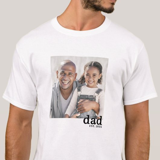 Dad Established Personalized Photo Tシャツ