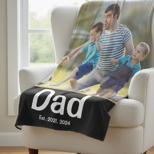 Dad Established Photo  フリースブランケット
