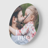  Dad Established Photo ラージ壁時計 (傾斜)