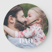  Dad Established Photo ラージ壁時計 (正面)