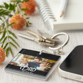 Dad Established Photo Black White Grunge キーホルダー (正面右)