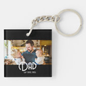 Dad Established Photo Black White Grunge キーホルダー (裏面)