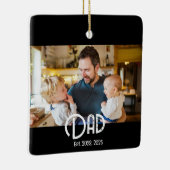Dad Established Photo Black White Grunge セラミックオーナメント (右)