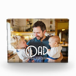 Dad Established Photo Black White Grunge フォトブロック