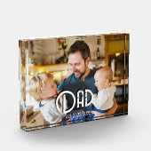 Dad Established Photo Black White Grunge フォトブロック (左)