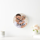 Dad Established Photo Father’s Day  ラウンド壁時計 (ホーム)