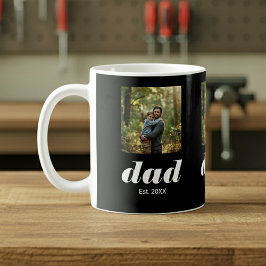 Dad Established Photo Father's Day コーヒーマグカップ