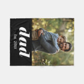 Dad Established Photo Father's Day フリースブランケット (正面(横))