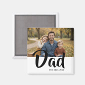 Dad Established Photo Father's Day マグネット (正面/裏面)